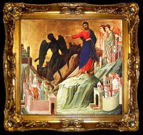framed  Duccio di Buoninsegna Temptation on the Mount, ta009-2
